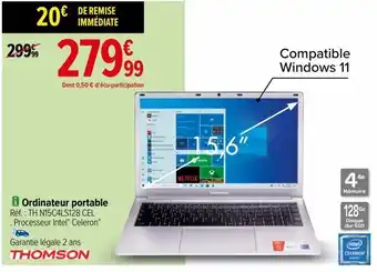 Carrefour Ordinateur portable thomson offre