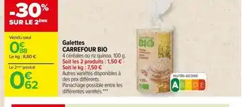 Carrefour Galettes carrefour bio offre