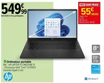 Carrefour Ordinateur portable hp offre