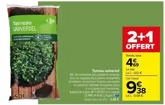 Carrefour Terreau universel offre