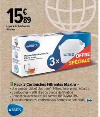 Pack 3 cartouches filtrantes maxtra + brita