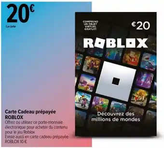 Carrefour Carte cadeau prépayée roblox offre