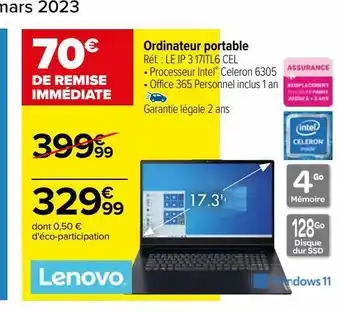 Carrefour Ordinateur portable offre