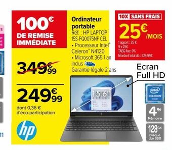 Carrefour Ordinateur portable offre