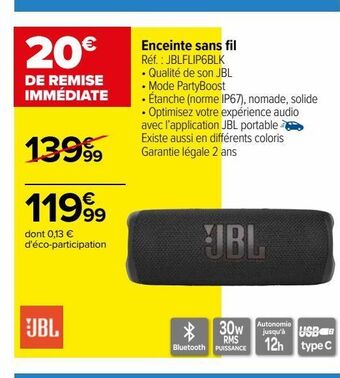 Carrefour Enceinte sans fil offre