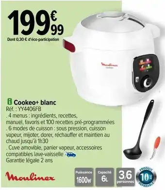 Carrefour Cookeo+ blanc moulinex offre