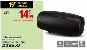Carrefour Enceinte sans fil poss offre