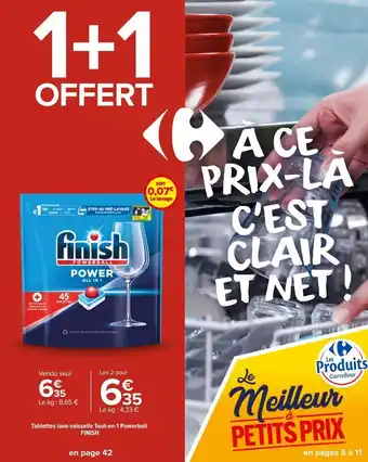 Carrefour Market Tablettes lave-vaisselle tout en 1 powerball finish offre