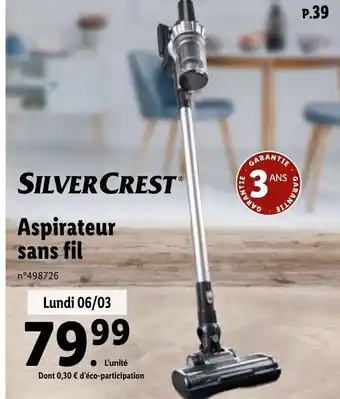 Lidl Aspirateur Sans Fil offre