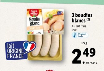 Lidl 3 Boudins Blancs offre