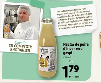 Lidl Nectar de Poire d'Hiver Zéro Gaspi offre