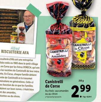 Lidl Canistrelli de Corse offre
