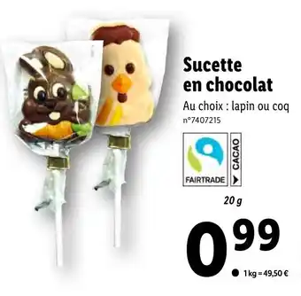 Lidl Sucette en Chocolat offre