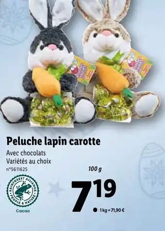 Lidl Peluche Lapin Carotte offre