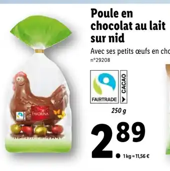 Lidl Poule en Chocolat au Lait Sur Nid offre