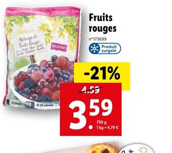 Lidl Fruits Rouges offre