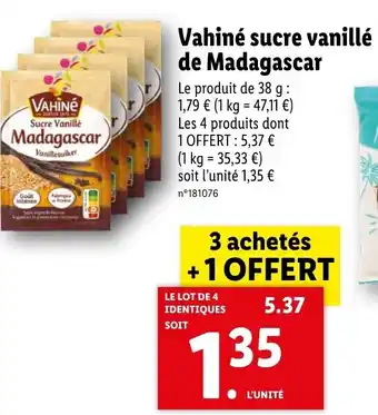 Lidl Vahiné Sucre Vanillé de Madagascar offre