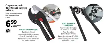Lidl Coupe-tube, Outils de Sertissage ou Pince à Cintrer offre