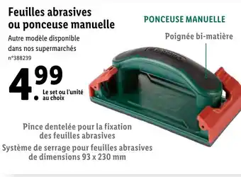 Lidl Feuilles Abrasives ou Ponceuse Manuelle offre
