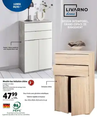 Lidl Meubles Bas Imitation Chêne offre