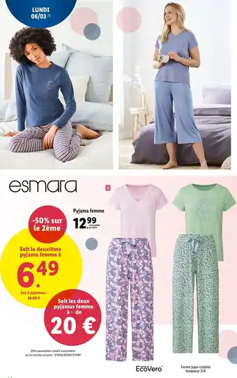 Lidl Pyjama Femme offre