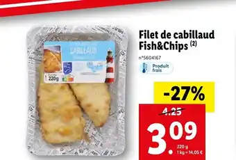 Lidl Filet de Cabillaud Fish&Chips offre