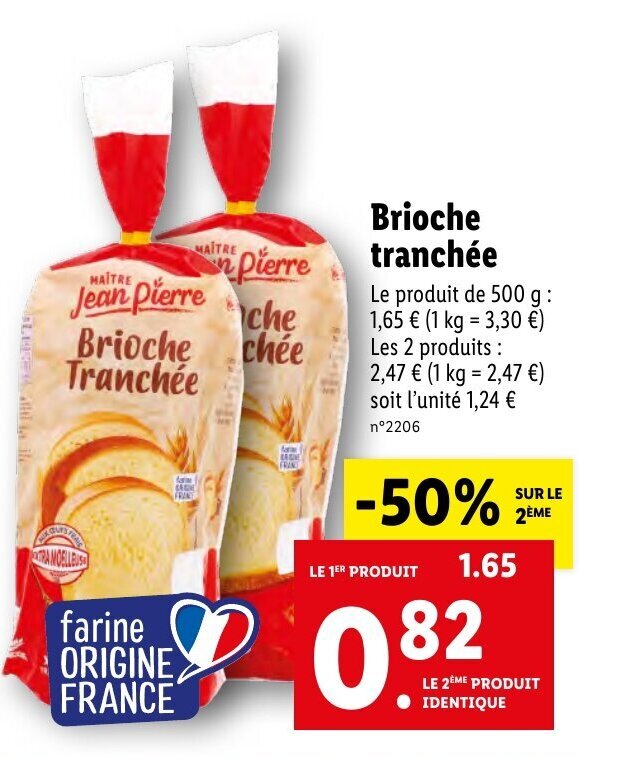 Promo Brioche Tranchée chez Lidl