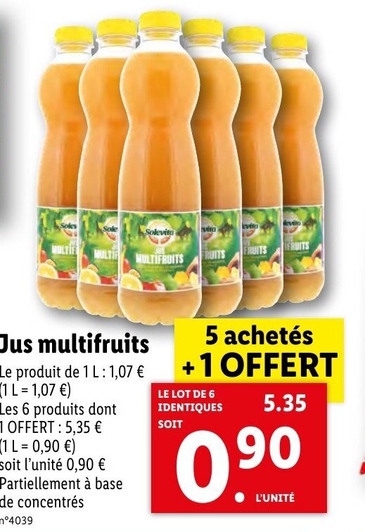 Promo Jus Multifruits chez Lidl