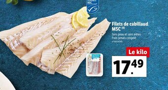 Lidl Filets De Cabillaud MSC offre