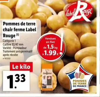 Lidl Pommes de Terre Chair Ferme Label Rouge offre
