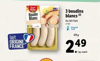 Lidl 3 Boudins Blancs offre