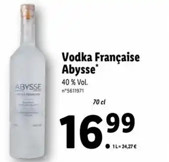 Lidl Vodka Française Abysse offre