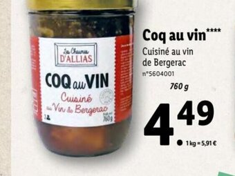 Lidl Coq Au Vin offre