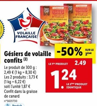 Lidl Gésiers de Volaille Confits offre