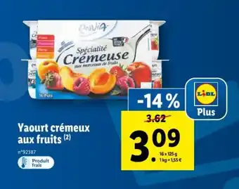 Lidl Yaourt Crémeux aux Fruits offre