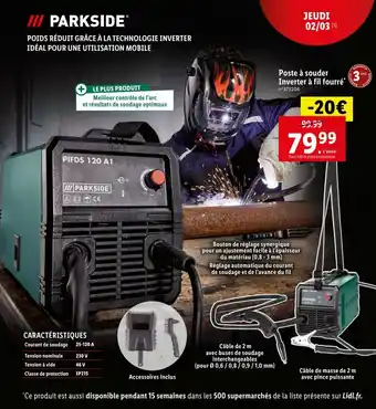 Lidl Poste À Souder Inverter À Fil Fourré offre