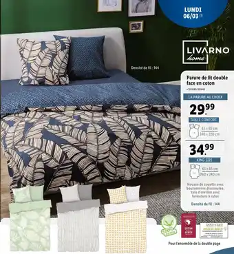 Lidl Parure de Lit Double Face en Coton offre