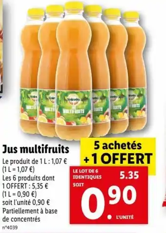 Lidl Jus Multifruits offre