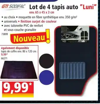 Norma Lot de 4 tapis Auto offre