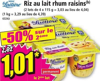 Norma Riz au Lait Rhum Raisins offre