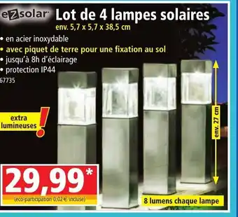 Norma Lot de 4 Lampes Solaires offre
