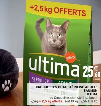Intermarché Croquettes Chat Stérilisé Adulte Saumon Ultima offre