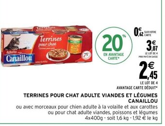 Intermarché Terrines Pour Chat Adulte Viandes et Légumes Canaillou offre
