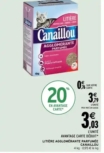 Intermarché Litière Agglomérante Parfumée Canaillou offre