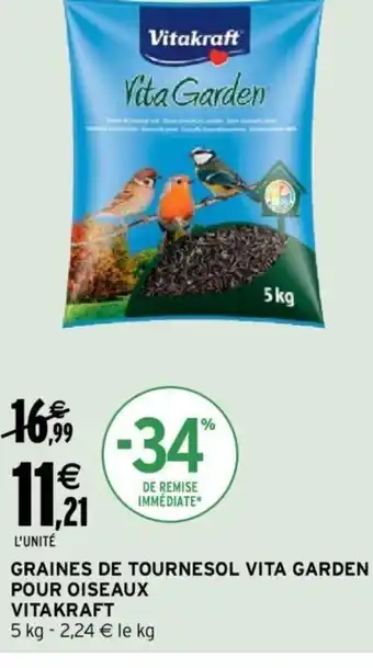 Intermarché Graines De Tournesol Vita Garden Pour Oiseaux Vitakraft offre