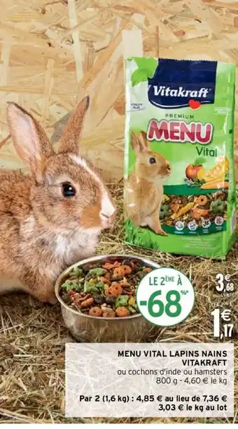 Intermarché Menu Vital Lapins Nains Vitakraft offre