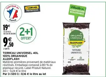 Terreau Universel 40L 100% Organique Algoflash