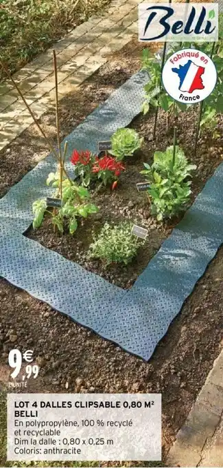 Lot de 4 Dalles Clipsable 0.80 M Belli