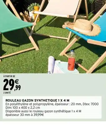 Intermarché Rouleau Gazon Synthetique 1x4 M offre