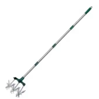 Scarificateur émietteur 3 roues avec manche télescopique - dim : 180x15x13 cm - suan